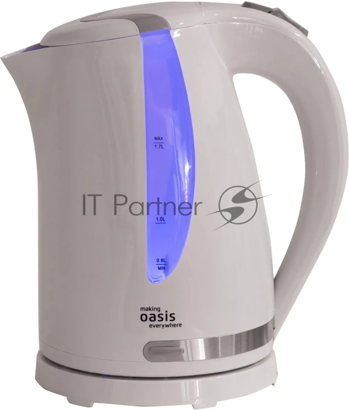 Чайник электрический Oasis K-2PW 1.7л. 2200Вт белый корпус: пластик