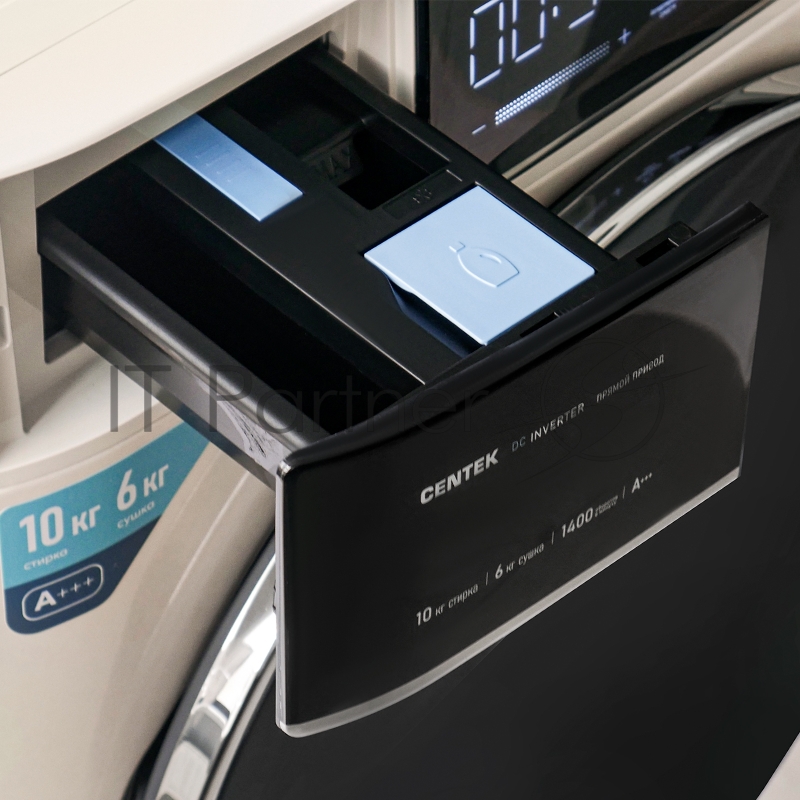 Стиральная машина с сушкой CENTEK CT-1977 белый, загрузка фронтальная 10кг, 1400 об/мин, Класс А+++