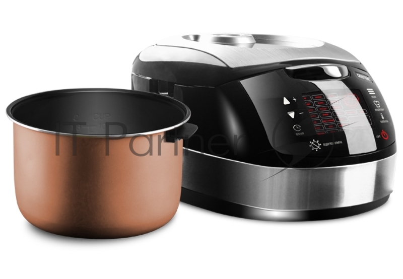 Мультиварка Centek CT-1472 Ceramic <чёрный/сталь> 860Вт, 5.0л, LED, 21 программа