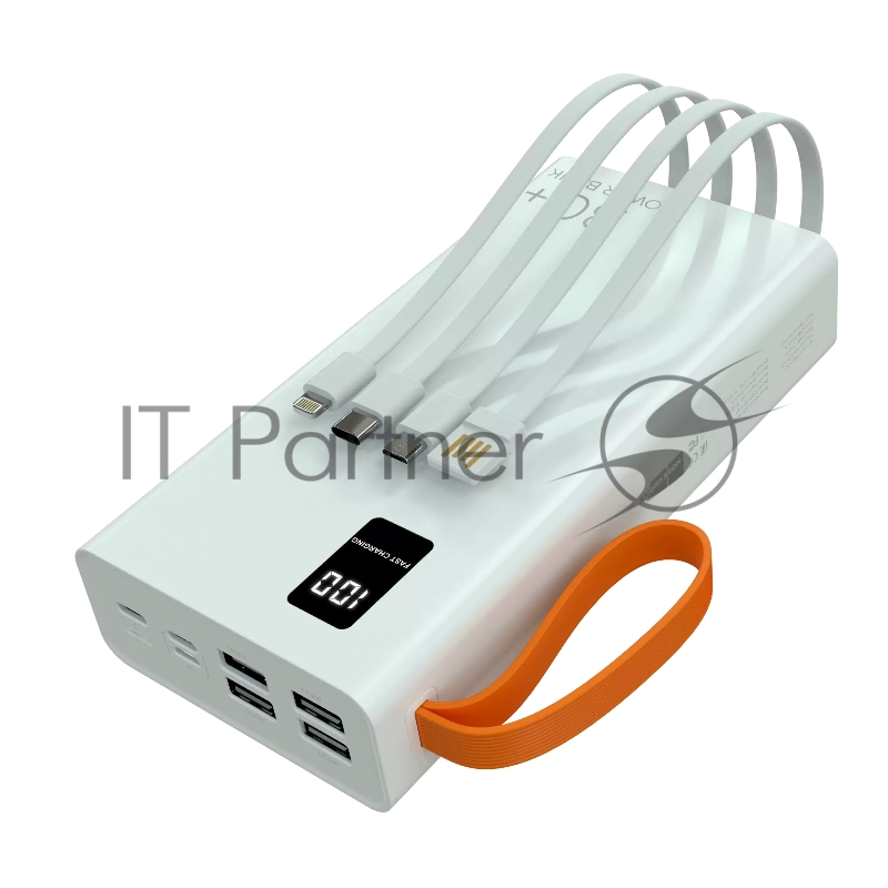 Мобильный аккумулятор More choice (4620202550583) PB22-30 с кабелем 2USB 2.1A - 30000mAh белый