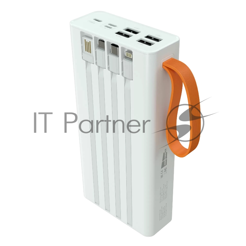 Мобильный аккумулятор More choice (4620202550583) PB22-30 с кабелем 2USB 2.1A - 30000mAh белый