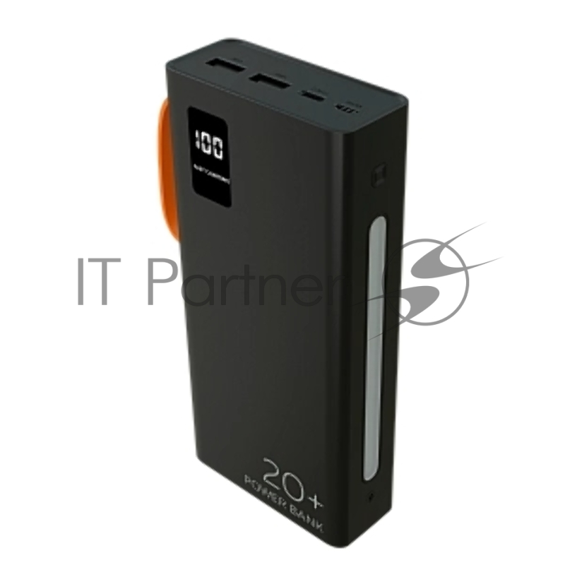 Мобильный аккумулятор More choice (4620202550569) PB22-20 с кабелем 2USB 2.1A - 20000mAh черный
