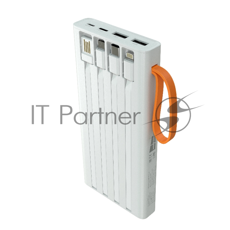 Мобильный аккумулятор More choice (4620202550545) PB22-10 с кабелем 2USB 2.1A - 10000mAh белый