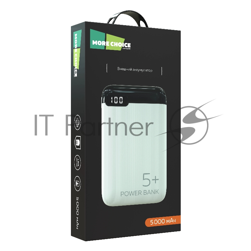 Мобильный аккумулятор More choice (4620202550507) PB19-05 2USB 2.1A - 5000mAh белый