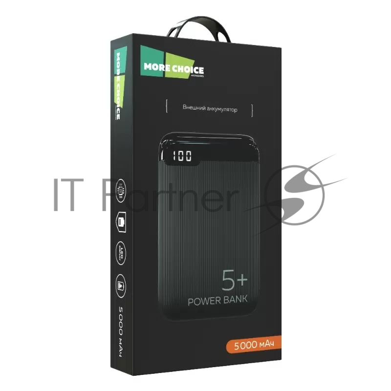 Мобильный аккумулятор More choice (4620202550491) PB19-05 2USB 2.1A - 5000mAh черный