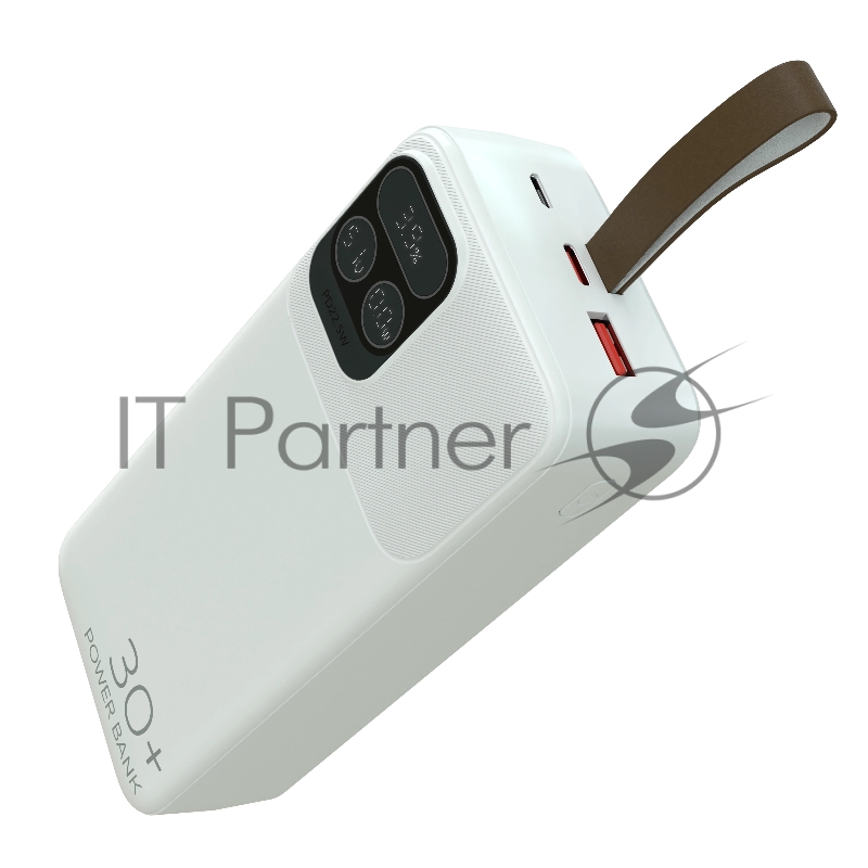 Мобильный аккумулятор More choice (4620202550644) PB55-30 с кабелем 1USB 3.0A 22.5W PD - 30000mAh белый