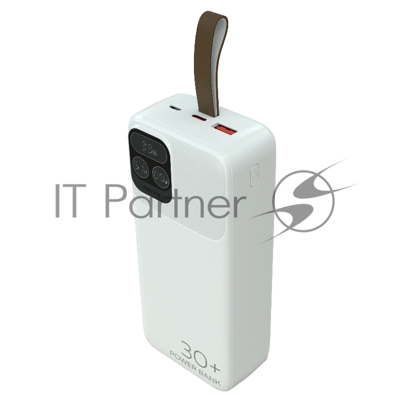 Мобильный аккумулятор More choice (4620202550644) PB55-30 с кабелем 1USB 3.0A 22.5W PD - 30000mAh белый