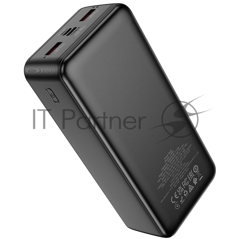 Портативный аккумулятор Hoco J136B, 30000мАч, QC/PD, 3A, с дисплеем, черный