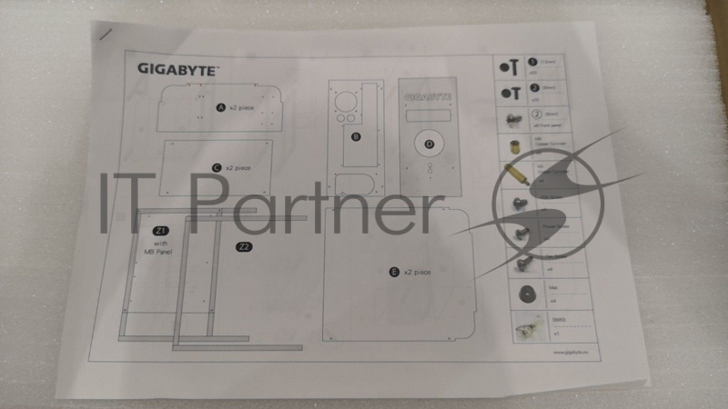 Корпус Gigabyte 20MB1-STC302-1E. GTWHUB-S (в разборе)