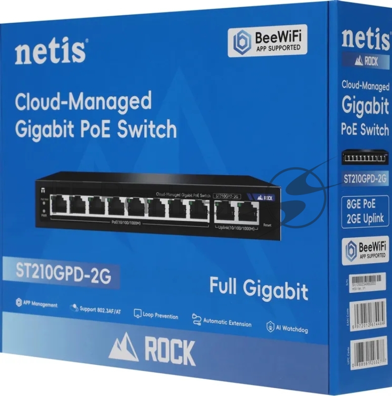 Коммутатор Netis ST210GPD-2G (L2) 10x1Гбит/с 8PoE 117W настраиваемый