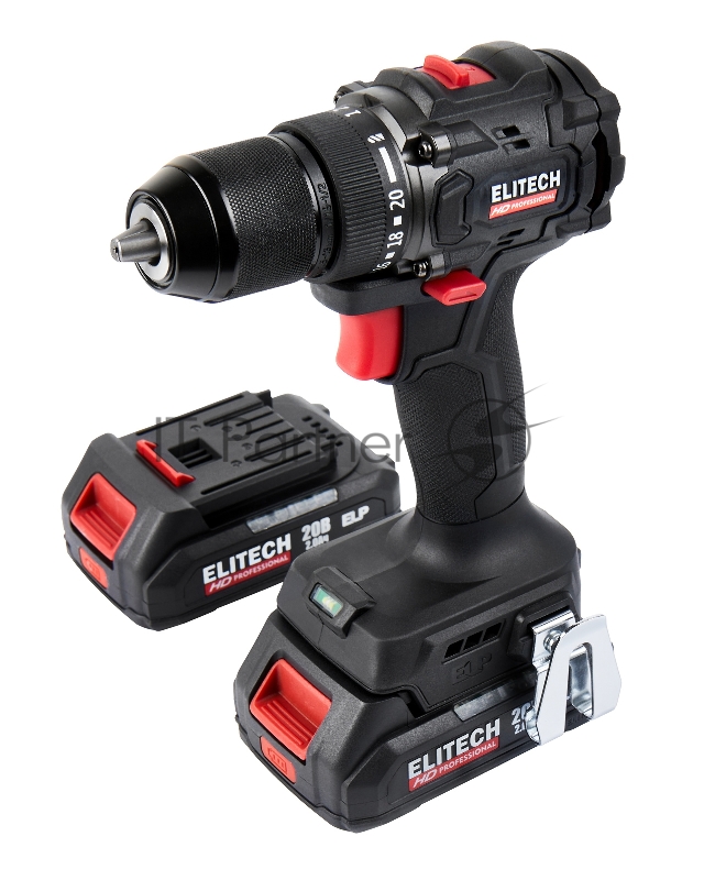 Дрель-шуруповерт Elitech CD 20SL2 (E2201.040.01) 40Вт аккум. патрон:быстрозажимной (кейс в комплекте) (205717)