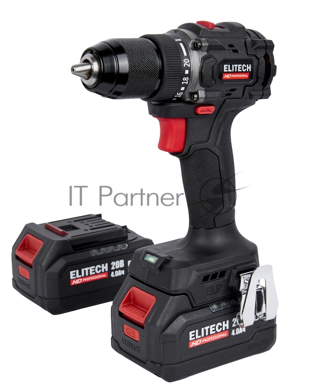 Дрель-шуруповерт Elitech CD 20SL2 (E2201.040.02) 80Вт аккум. патрон:быстрозажимной (кейс в комплекте) (205718)