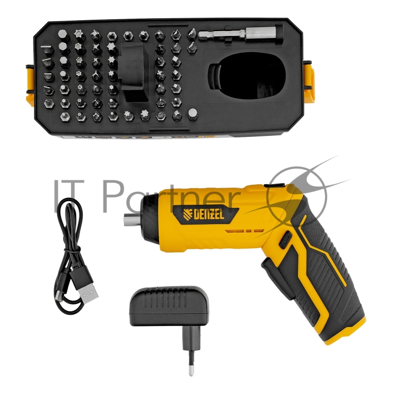 Отвертка аккумуляторная CSH-3.6, 54 биты, Li-Ion, 3,6 В// Denzel