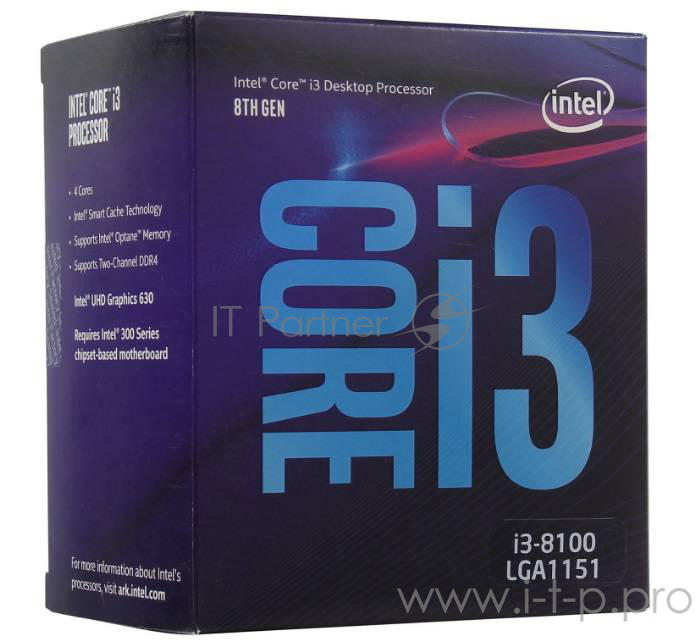 Процессор Intel® Core™ I3-8100 Soc-1151v2 BOX 6M 3.6G BX80684I38100 S R3N5 IN