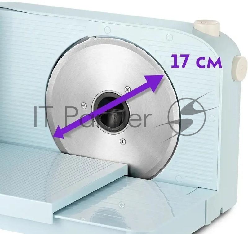 Ломтерезка Kitfort КТ-6268 150Вт (нарезка до 15мм) голубой/белый