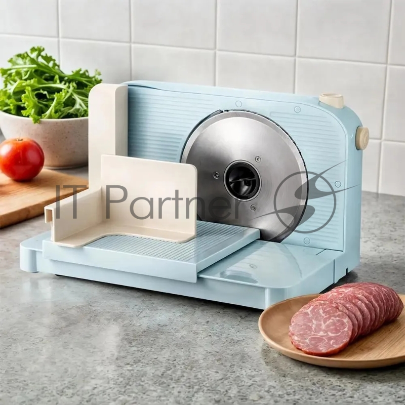 Ломтерезка Kitfort КТ-6268 150Вт (нарезка до 15мм) голубой/белый