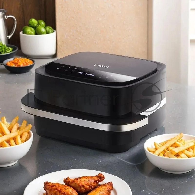 Аэрогриль Kitfort КТ-2289 2200Вт черный/серебристый