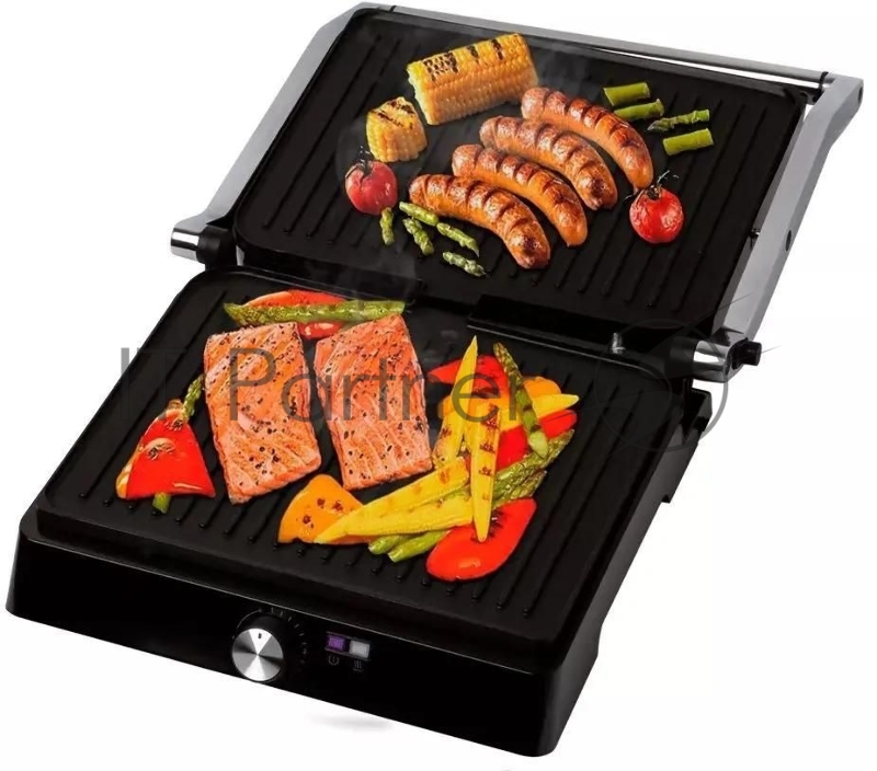 Электрогриль Kitfort КТ-1662 2200Вт черный/серебристый