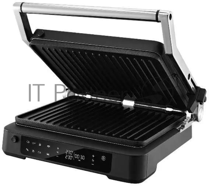 Электрогриль Kitfort КТ-3675 2000Вт серебристый/черный