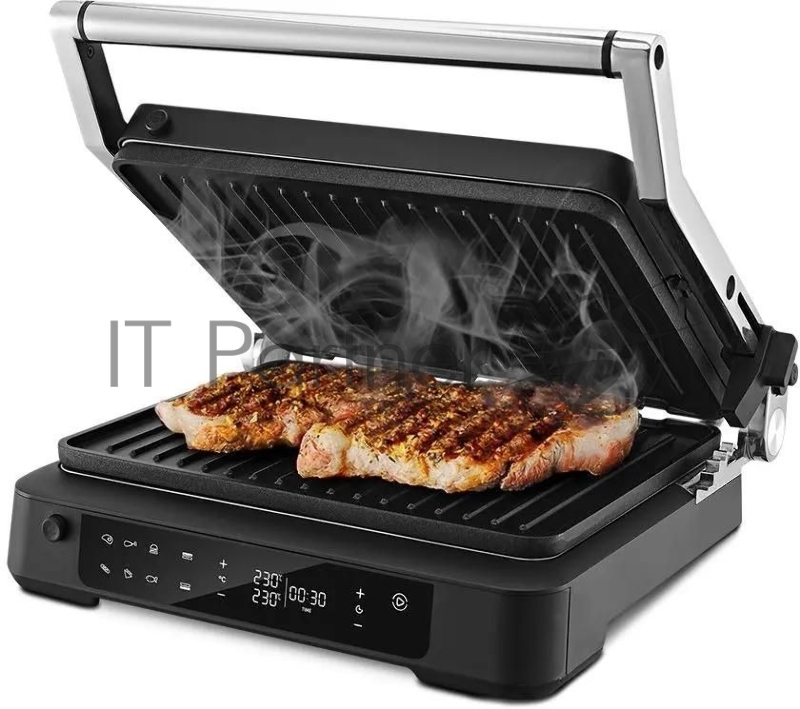 Электрогриль Kitfort КТ-3675 2000Вт серебристый/черный