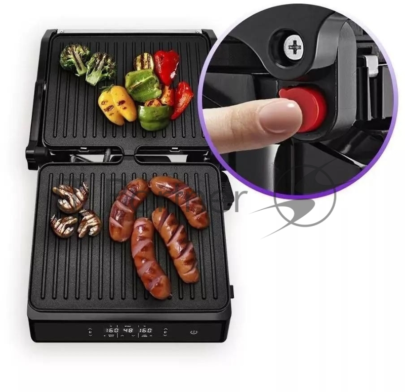 Электрогриль Kitfort КТ-3682 2000Вт черный/серебристый