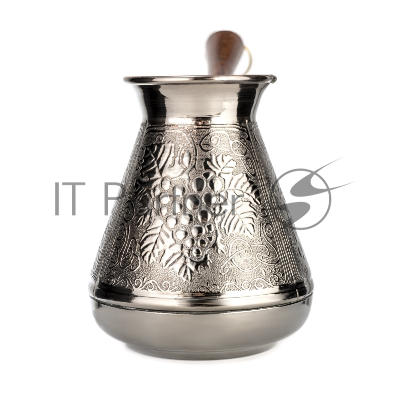 Турка медная LARA LR15-01 300мл <Виноград> деревянная, лакированная ручка с латунным кольцом