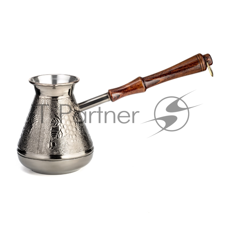 Турка медная LARA LR15-01 300мл <Виноград> деревянная, лакированная ручка с латунным кольцом