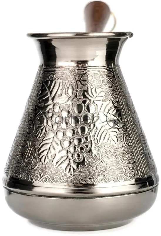 Турка медная LARA LR15-03 640мл <Виноград> деревянная, лакированная ручка с латунным кольцом