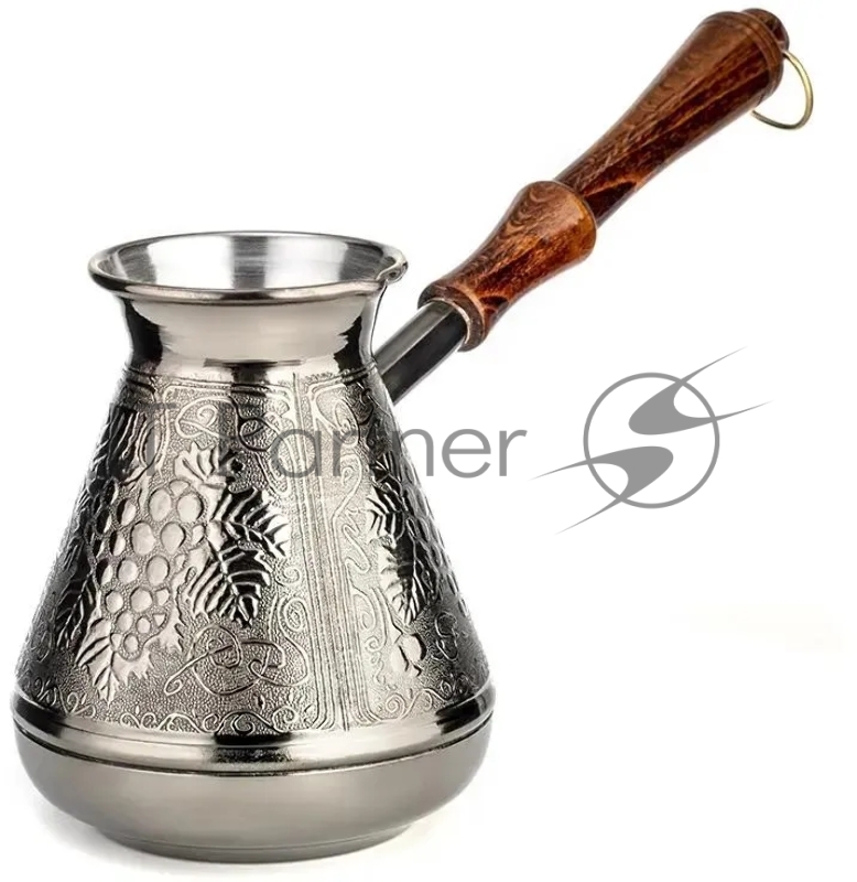 Турка медная LARA LR15-03 640мл <Виноград> деревянная, лакированная ручка с латунным кольцом