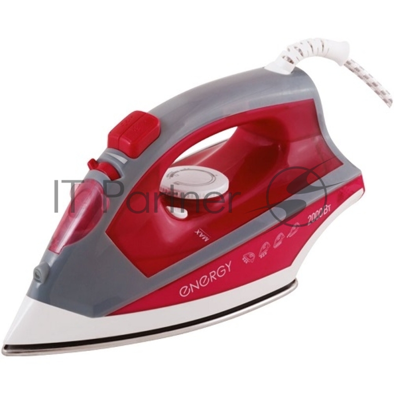 Утюг Energy EN-328 бордовый, 2000 Вт, стальная подошва (в уп. 10 шт)
