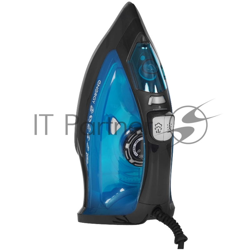 Утюг ENERGY EN-348 черно-бирюзовый (2600Вт, пар, спрей, пар.удар, самооч., керамич. подошва)