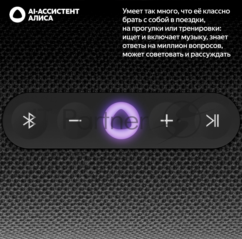 Умная колонка Yandex Стрит Алиса черный 30W 2.0 BT/Wi-Fi 10м 3300mAh (YNDX-00030BLK)