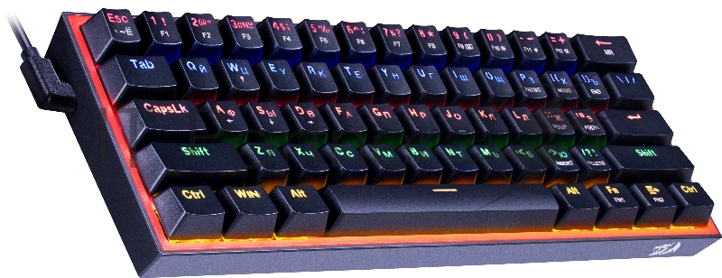 Клавиатура REDRAGON (72595) Fizz RU,Rainbow,melt-gold свитчи, механическая