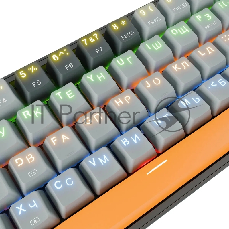 Клавиатура REDRAGON (72599) Fizz RU,Rainbow,красные свитчи, механическая