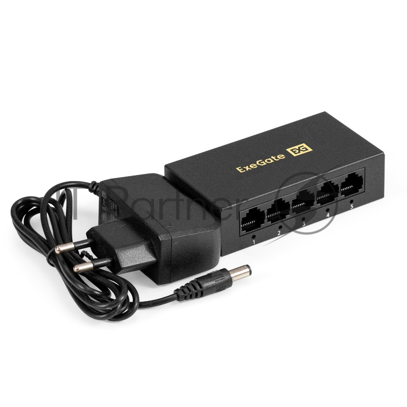 Коммутатор неуправляемый ExeGate EDES-1005D (5-портовый UTP 10/100Mbps, металлический корпус, с функцией энергосбережения (EEE), настольный/настенный)