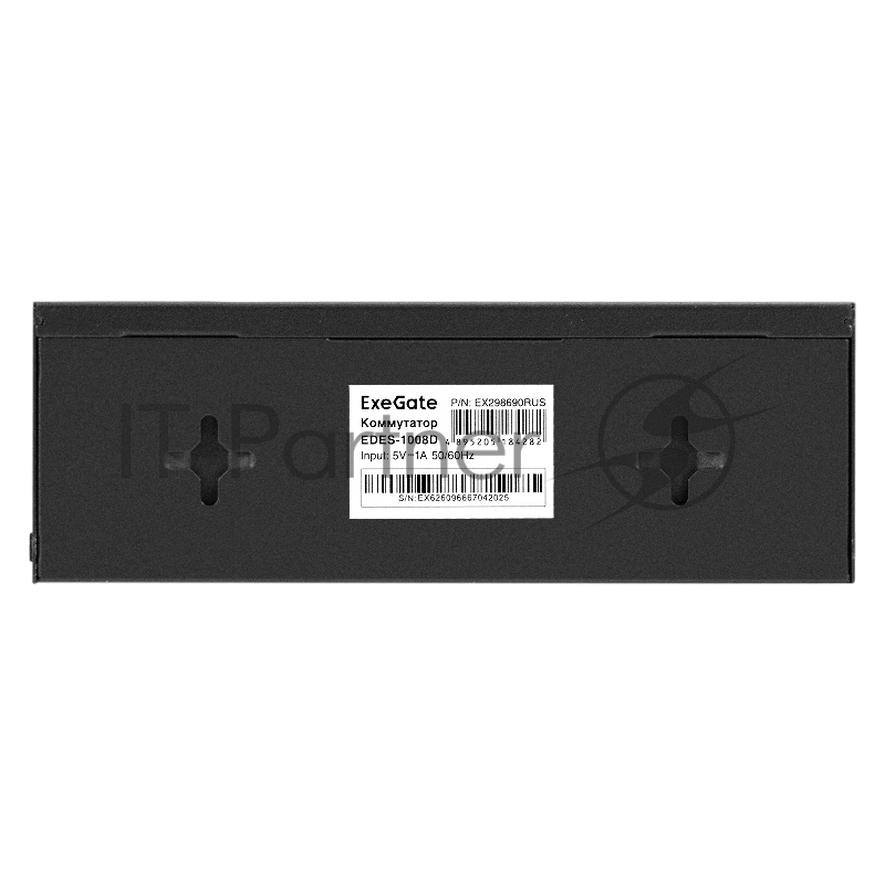 Коммутатор неуправляемый ExeGate EDES-1008D (8-портовый UTP 10/100Mbps, металлический корпус, с функцией энергосбережения (EEE), настольный/настенный)