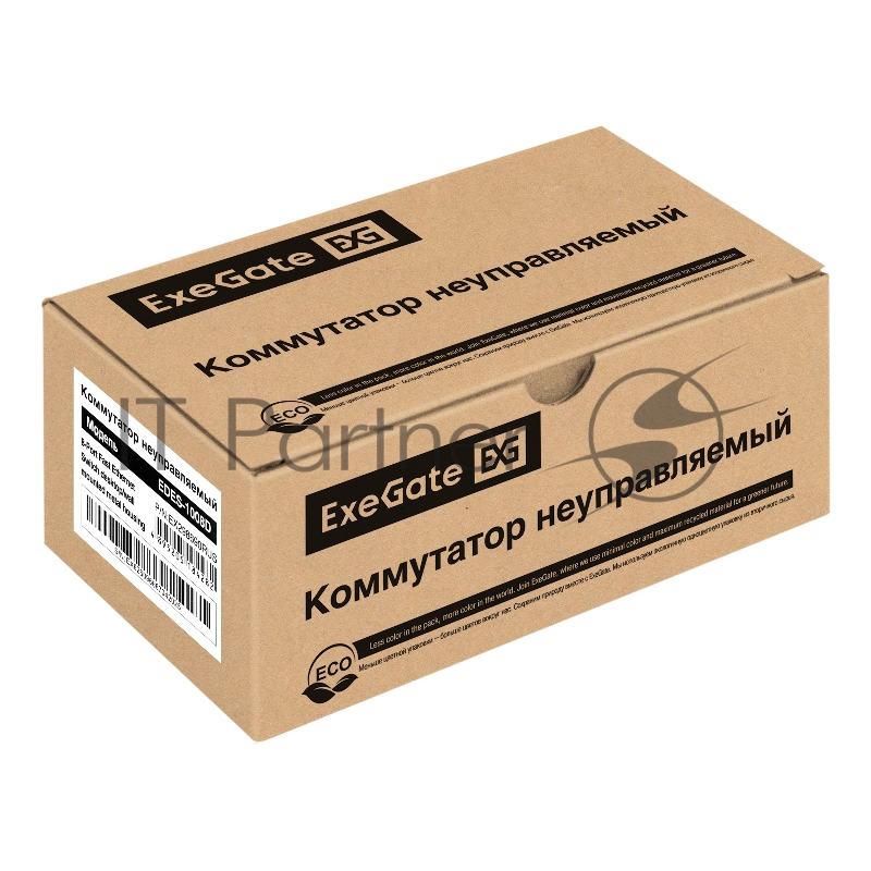 Коммутатор неуправляемый ExeGate EDES-1008D (8-портовый UTP 10/100Mbps, металлический корпус, с функцией энергосбережения (EEE), настольный/настенный)