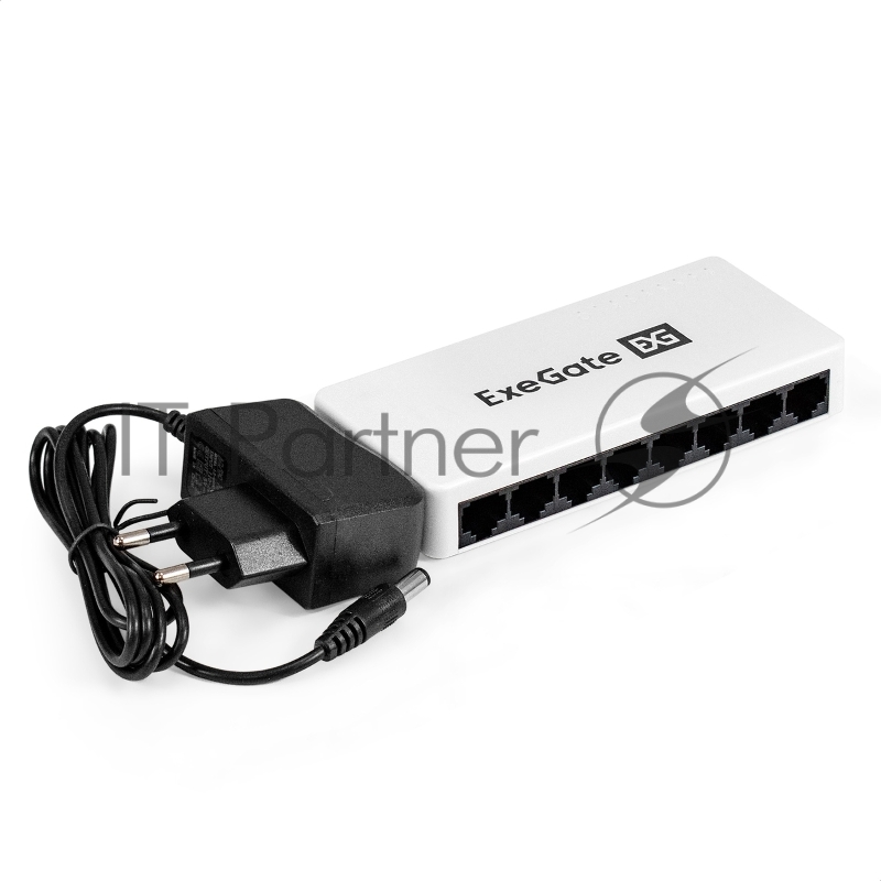 Коммутатор неуправляемый ExeGate EDES-1008C (8-портовый UTP 10/100Mbps, с функцией энергосбережения (Green Ethernet Technology), настольный/настенный)