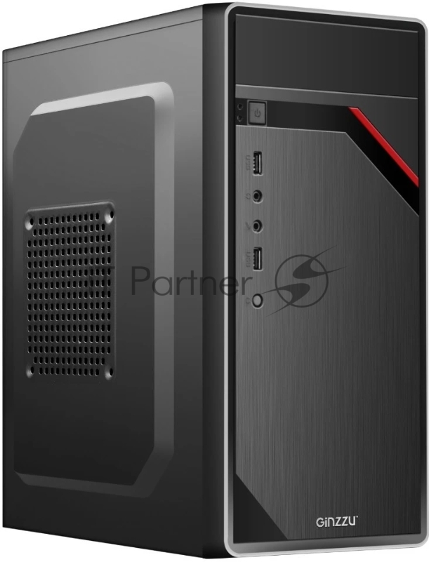 Корпус компьютерный GINZZU D180 2*USB 2.0,AU (17223)