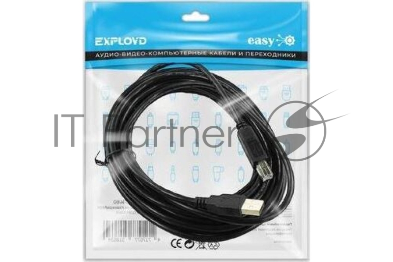 Кабель EXPLOYD EX-K-1480 для принтера/сканера/МФУ/чёрный/5M