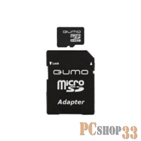Карта памяти Micro SecureDigital 8Gb QUMO QM8GMICSDHC10U1 {MicroSDHC Class 10, SD adapter, UHS-I}