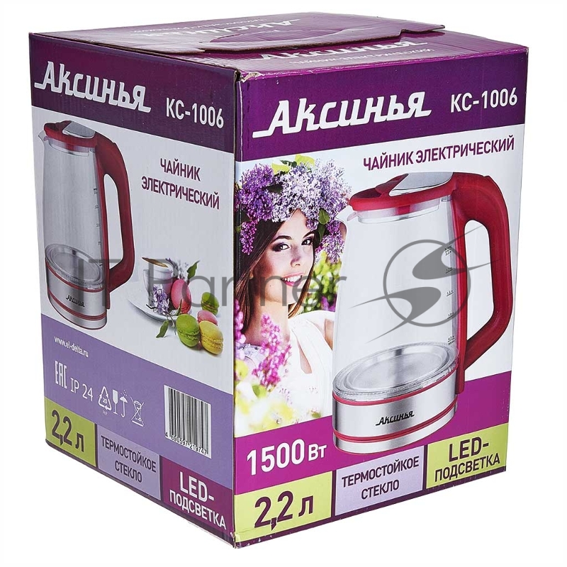 Чайник электрический АКСИНЬЯ КС-1006 красный
