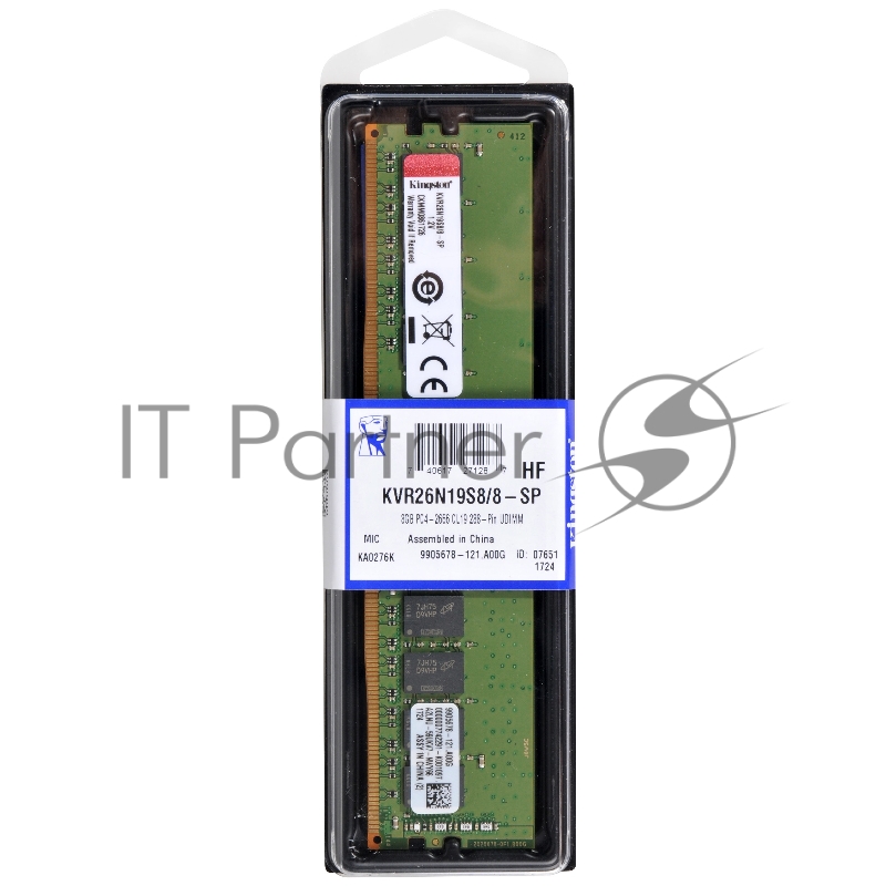 Оперативная память Kingston 16GB DDR4 2666MHz DIMM KVR26N19S8/16 PC4-21300, CL19