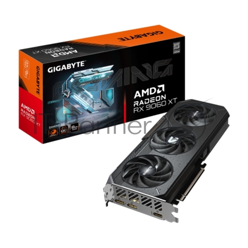 Видеокарта Gigabyte PCI-E 5.0 GV-R9060XTGAMING OC-8GD 1.0 AMD Radeon RX 9060XT 8Gb 256bit GDDR6 2210/20000 HDMIx2 DPx2 HDCP Ret