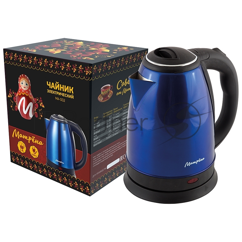 Чайник Матрена MA-002 электрический (1,8 л) стальной синий