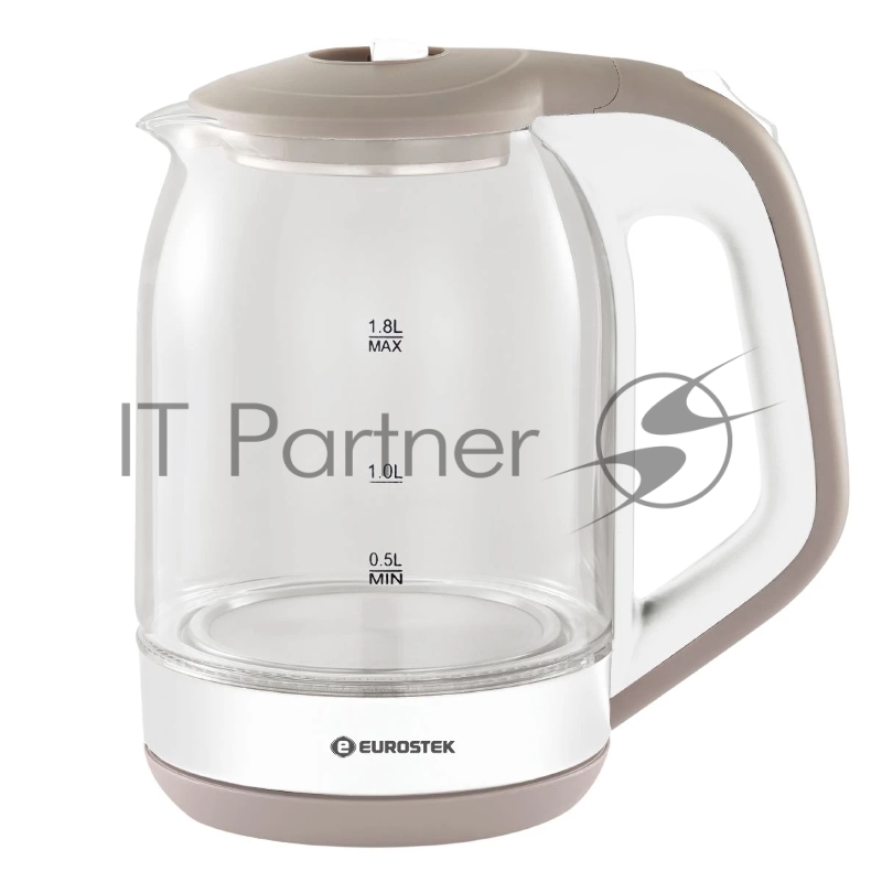 Чайник EUROSTEK ЕЕК-3014 белый, 1.8л, 1,5кВт, стекло