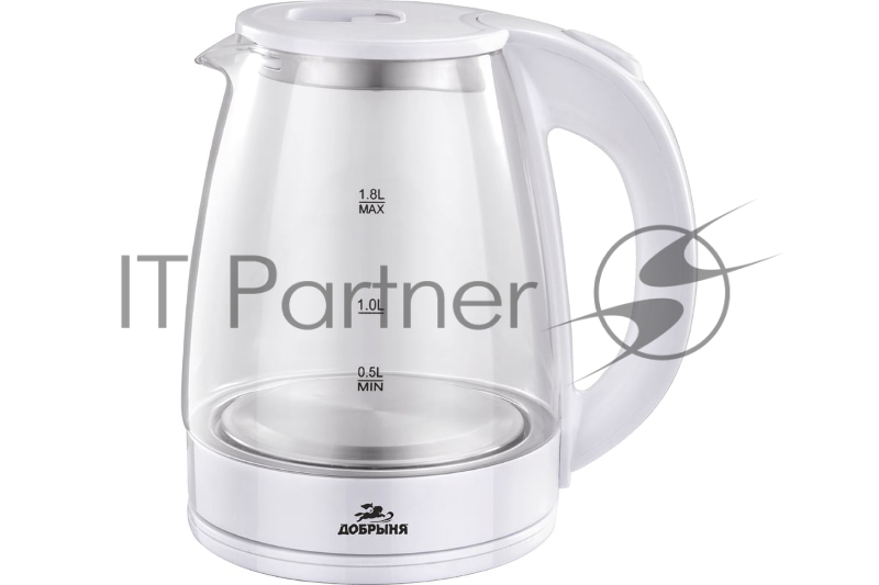 Чайник Добрыня DO-1254W белый , 1,8л, 1,8кВт