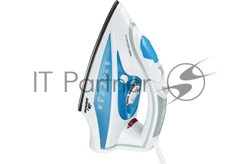 Утюг Добрыня DO-3122 2600Вт, керам, верт.отп, 350мл. бело/голубой