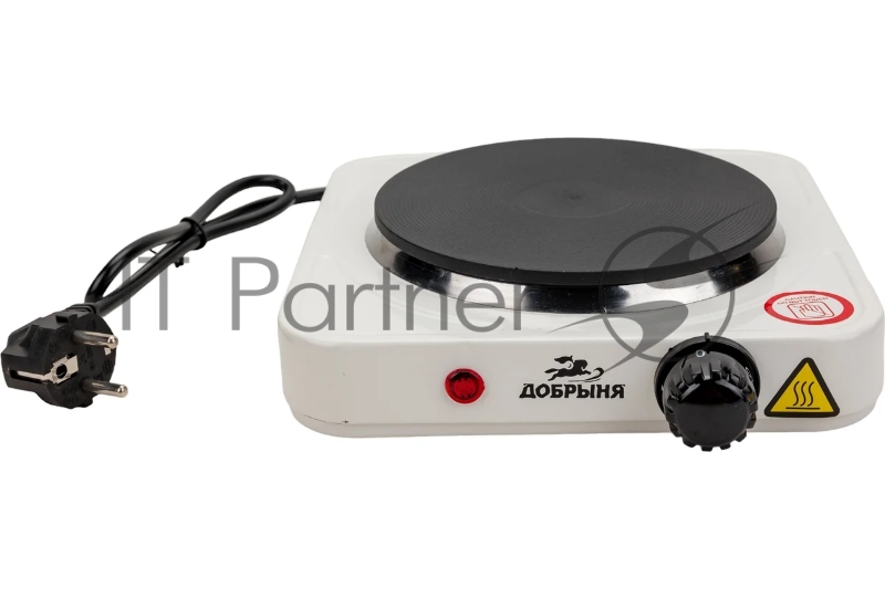 Эл.плитка Добрыня DO-2206W белая, 1конф.1,0кВт,чугун