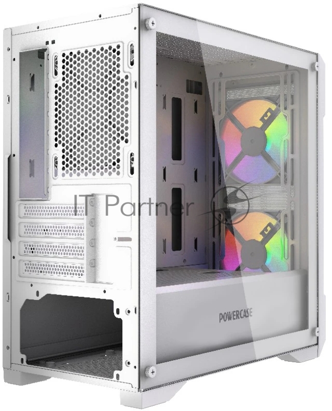 Корпус Powercase Mistral Micro X3W ARGB, Tempered Glass, 3x 120mm ARGB PWM Fan, белый, mATX (CMMXW-A3)
